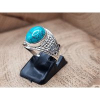 Echt zilveren ring met turkoois